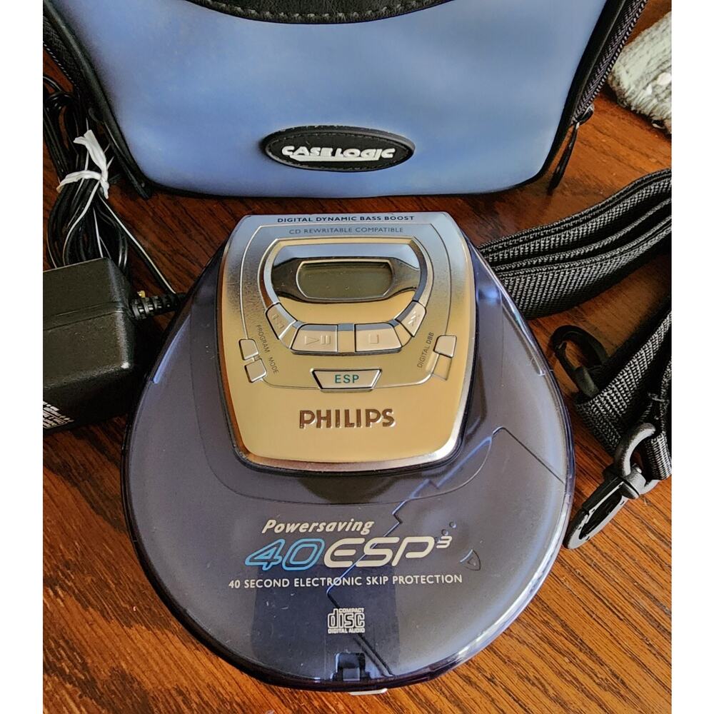 Philips 40 ESP3 Cassette Player Cd Rewritable Compatible With Case And Charger